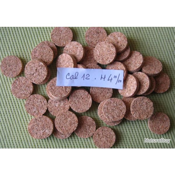 Bourres  li�ge  calibre  12  hauteur  4 mm