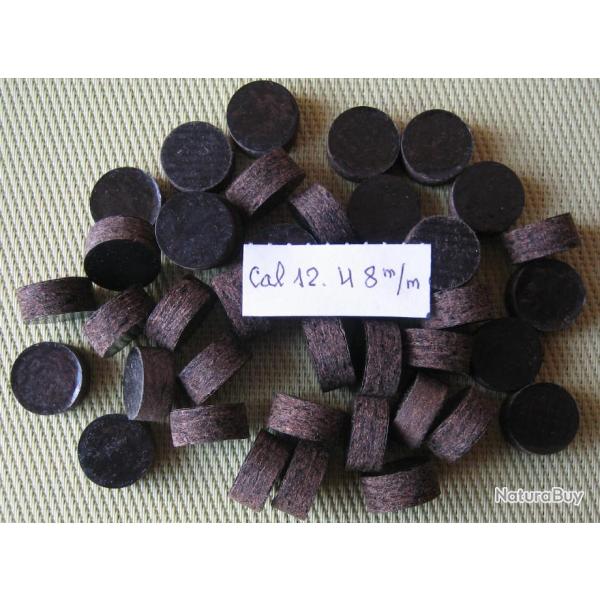Bourres  fibre  calibre  12  hauteur  8 mm