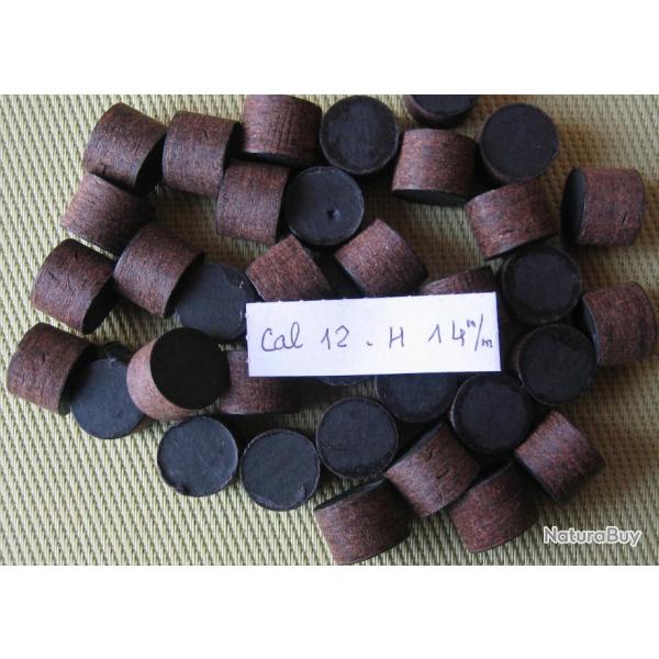 Bourres  fibre  calibre  12  hauteur  14 mm