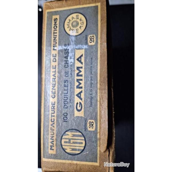 Bo�te neuve vintage MGM  de 84 douilles  cal 28
