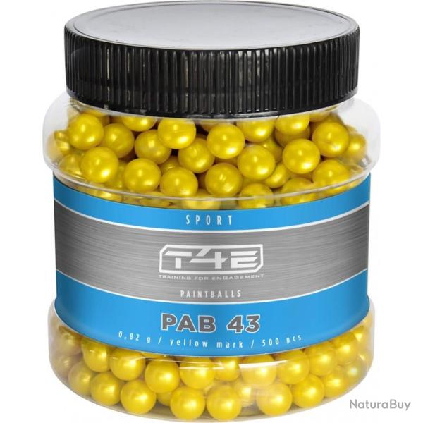 BILLES PAINTBALL BIO JAUNE CAL 43 SPORT PAB 43 X500