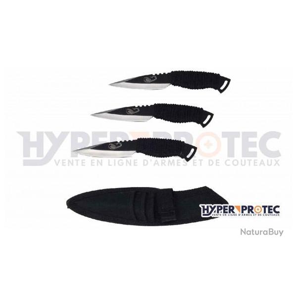 3 couteaux de lancer Perfect Point Black Spider