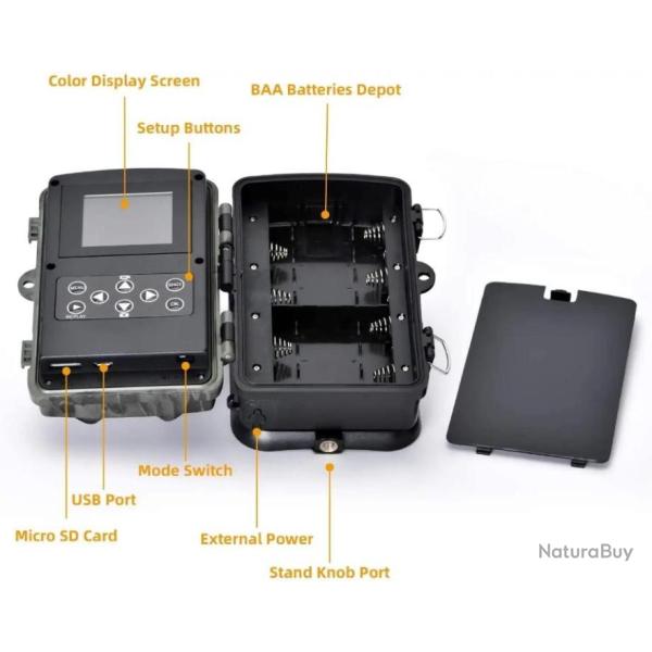 cam�ra de chasse avec �cran ,20mp 1080P, HD, �tanche, infrarouge, Vision nocturne d