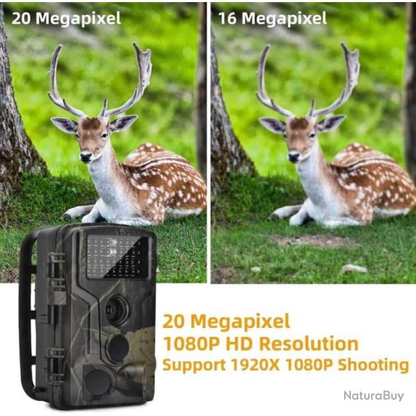 cam�ra de chasse avec �cran ,20mp 1080P, HD, �tanche, infrarouge, Vision nocturne k