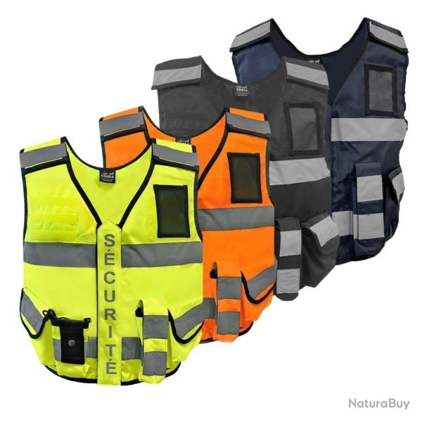 Gilet MULTIPOCKET haute visibilit� S�CURIT� PRIV�E Ready 24 ORANGE