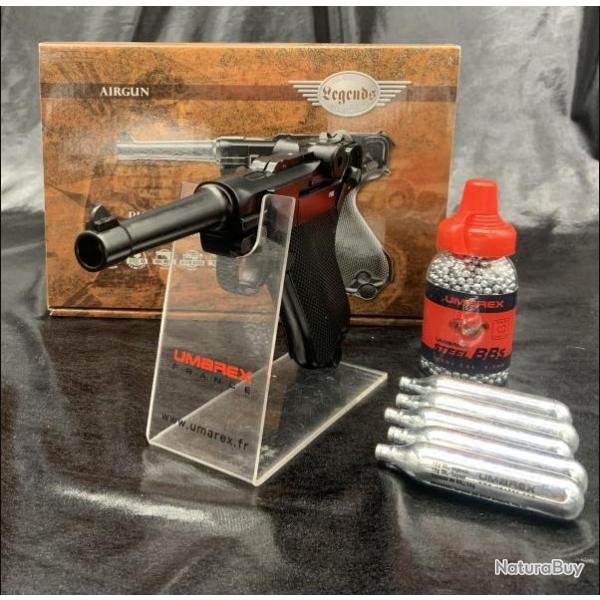 Pack pr�t � tirer Pistolet "LUGER Legends P.08" - Cal BBs 4,5mm - CO2 - Umarex