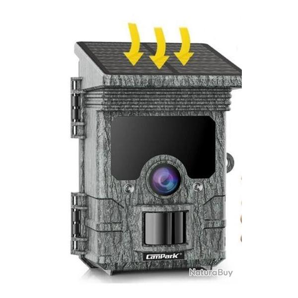 Cam�ra Chasse Solaire 4K 46MP Batterie int�gr�e CAMPARK Trail 36pcs 850nm LED Vision Nocturne IP66