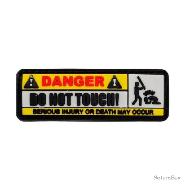 Patch PVC - DANGER DO NOT TOUCH - Jaune et blanc