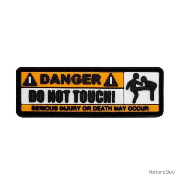 Patch PVC - DANGER DO NOT TOUCH - Orange et blanc