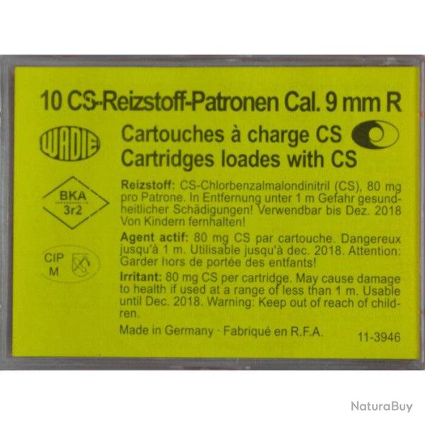 Cartouches Wadie Cal.9mm/380 CS � gaz x10 - Par 10