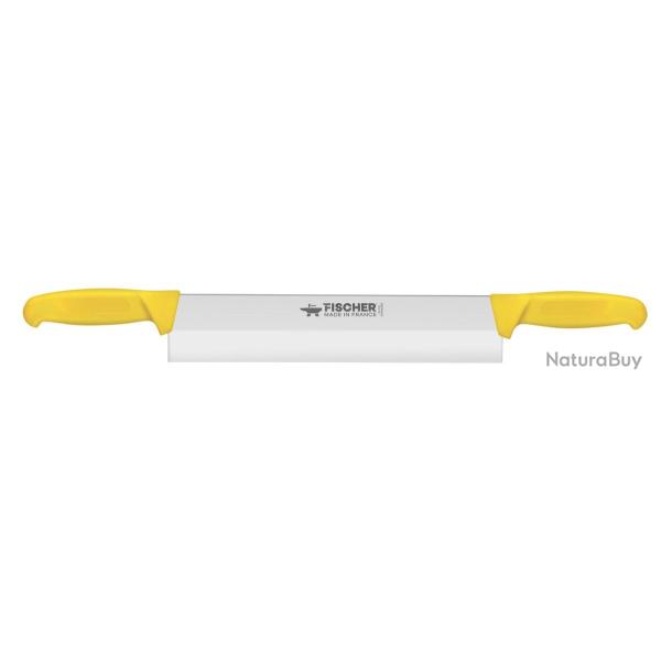 COUTEAU � FROMAGE 2 MAINS LAME 33 CM JAUNE