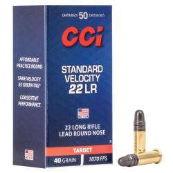 Munitions CCI Calibre 22LR Standard 40gr - 2.6g x50