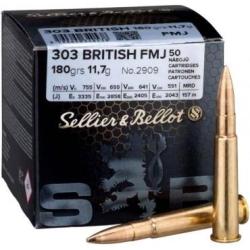 Munitions SELLIER BELLOT calibre 303 British FMJ 180gr - 11.7g x50
