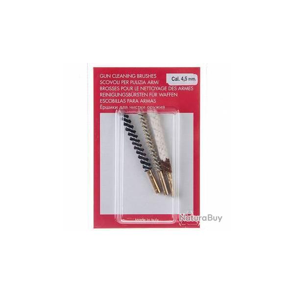 Set de 3 brosses STILCRIN - Laine/Nylon/Laiton Cal. 4,5mm - 1/8"