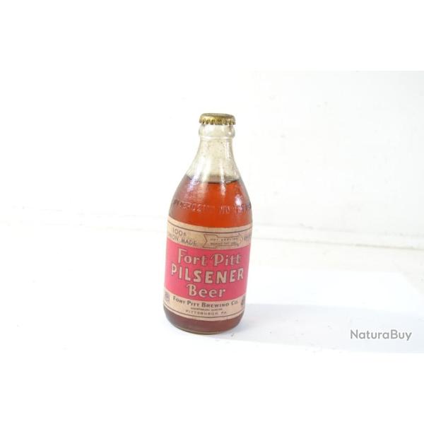 Bouteille de bi�re US WW2 FORT PITT PILSENER BEER reconditionn�e. D�co reconstitution