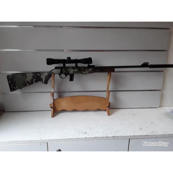 Carabine Rossi 8122 cal.22lr synth�tique camo + lunette 4x32 + silencieux