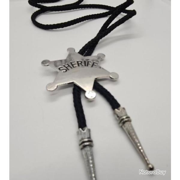 FIN DE R�DUCTION ! ETOILE SHERIFF EN METAL AVEC TOUR DE COU TISSU POUR USAGE PRIVE, FETES, EVENEMENT