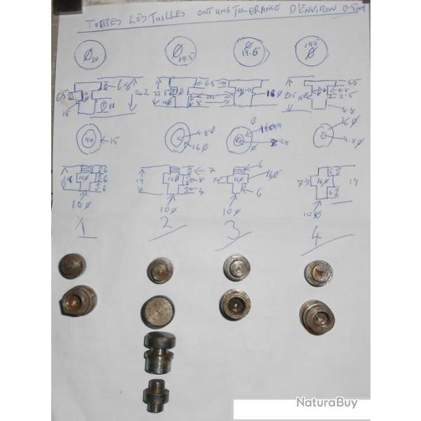 Vis systme de fermeture canons brut a ajuster fusil ancien a chien.