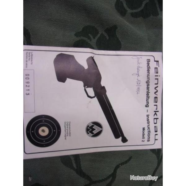 mode d'emploi Feinwerkbau  modell 2