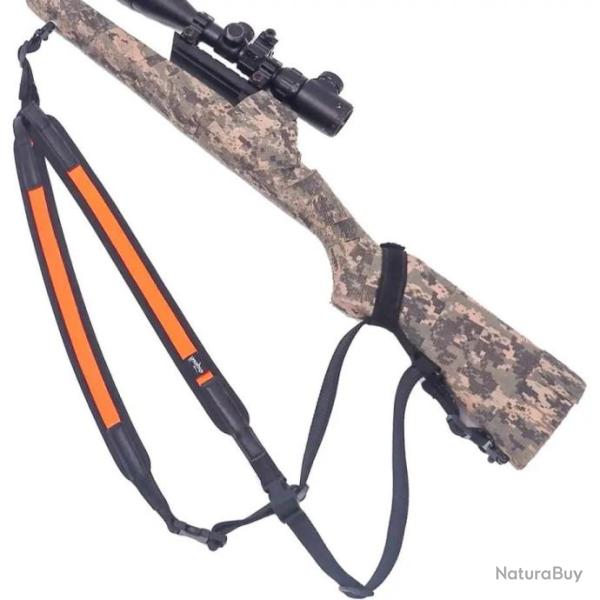 Harnais Bretelle double pour fusil carabine ect ...Sp�cial traque harnais fusil orange