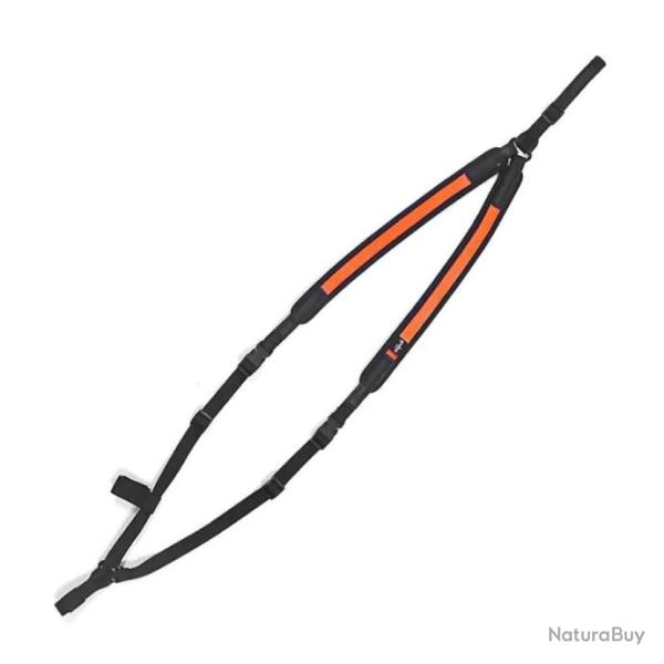 Harnais Bretelle double pour fusil carabine ect ...Sp�cial traque harnais fusil orange. B