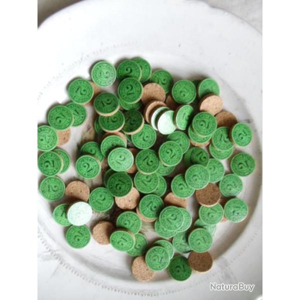 Lot de 100 rondelles lige nominatives en calibre 16 , n 2 verte.