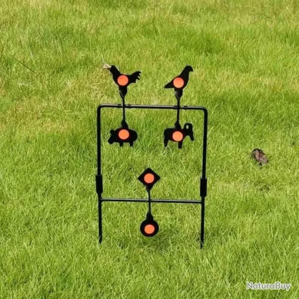 cible de tir rotatif en mtal  6 cibles entranement au tir a