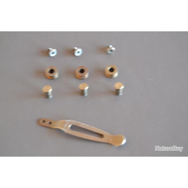 HINDERER VISSERIE BRONZE 3VIS 3 ENTRETOISE 3 ECROU 1 CLIP PLAQUETTE XM18 3.5"