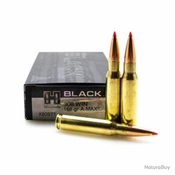 Balles Hornady Black 308 Win. 155GR A-MAX - 308 Win. / 168 grains