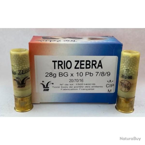 Cartouche De Chasse Jocker Trio Zebra - 28G - Calibre 20 8/9/10
