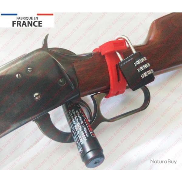 Verrou de s�curit� pour carabine � levier Winchester 94, Henry, etc... **CADENAS OFFERT**