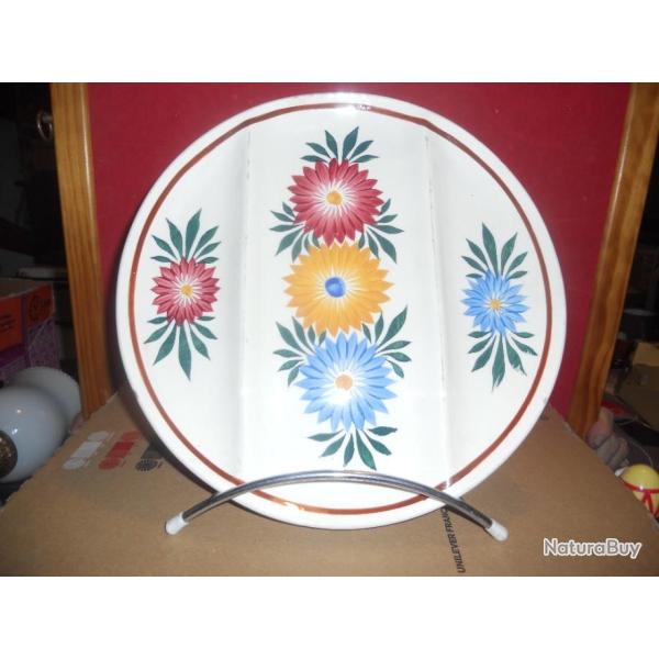 assiette 3 compartiments h.b.c. choisy le roi diam�tre 260 mm motif floral