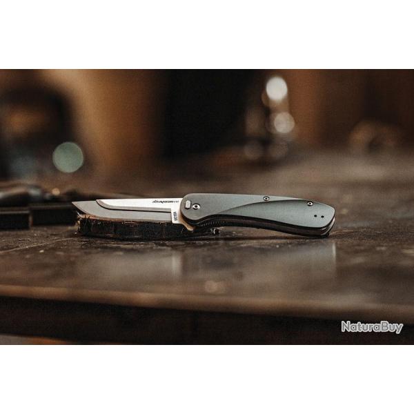 Couteau Outdoor Edge Razor VX1 Gray A/O Manche Aluminium Lame Acier 420J2 Linerlock Clip OEVX130A -