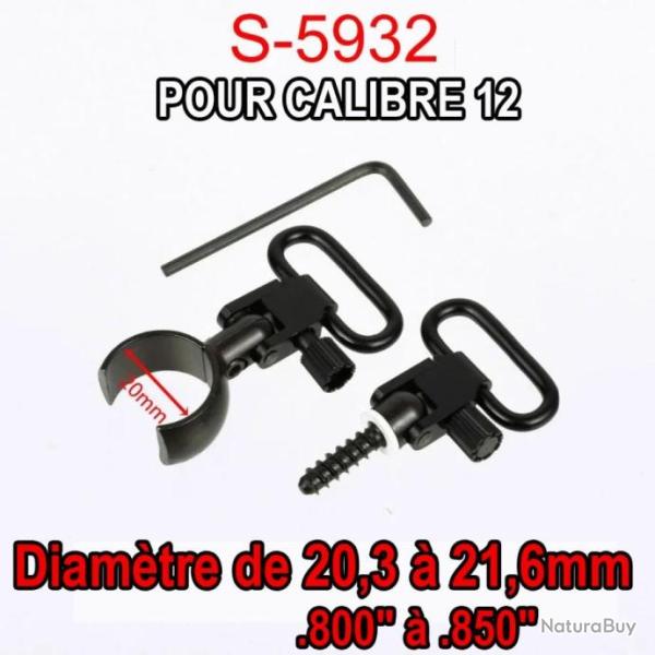 Paire de grenadi�res attache rapide � visser autour d'un tube sp�cial calibre 12  - Mod�le S-5932