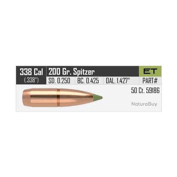 35 ogives NOSLER E-TIP Cal 338  (.338")  200 grains