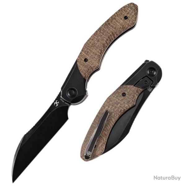 Couteau KANSEPT Cosmos Brown Manche Titane/Micarta Lame Acier CPM 20CV Framelock Clip K1059A4