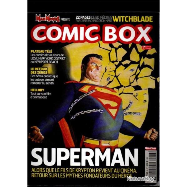 comic box 6  le magazine de la bande dessin�e am�ricaine  , superman witchblade, hellboy, marvel
