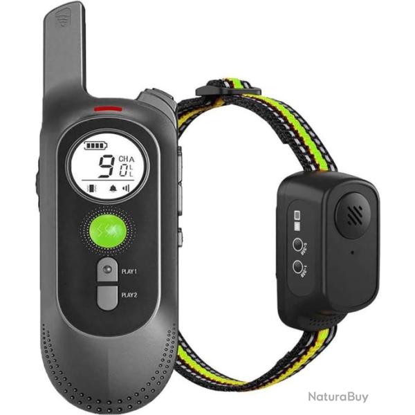 Collier de Dressage pour Chien sans Choc Statique Port�e T�l�commande 300m Sonore Vibration