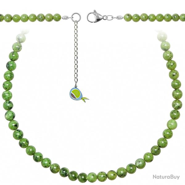 Collier en jade n�phrite - Perles rondes 6 mm - 43 cm