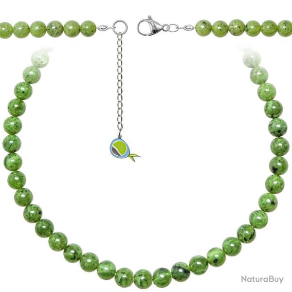 Collier en jade n�phrite - Perles rondes 8 mm - 60 cm