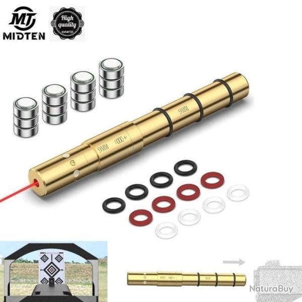 MidTen Laser Bore Sighter 9MM .38SPL 357MAG 348WIN .380 - LIVRAISON GRATUITE !!