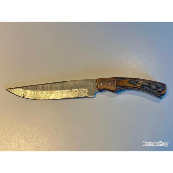 Couteau en DAMAS avec Fourreau NEUF