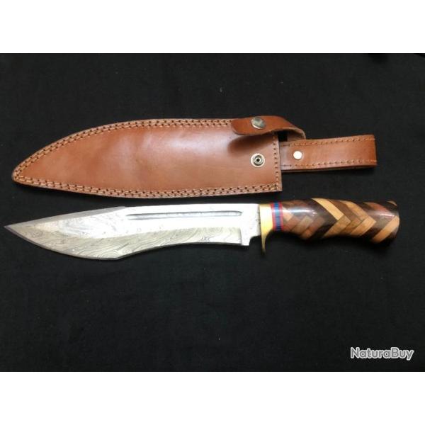 couteau de chasse lame damas