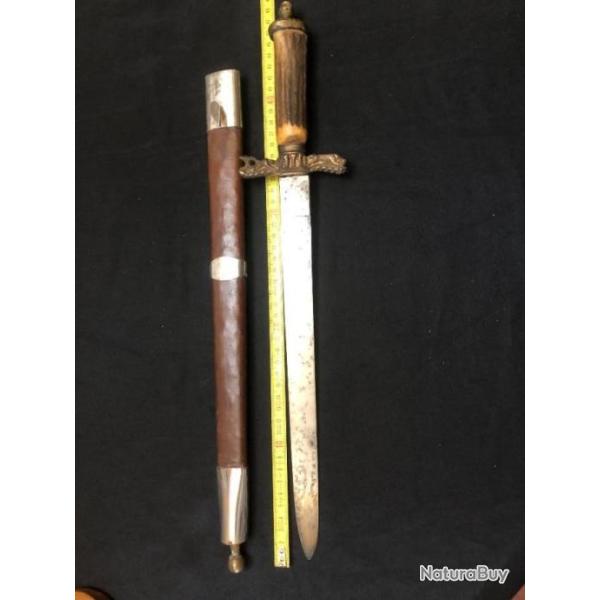 dague de chasse manche bois de cerf