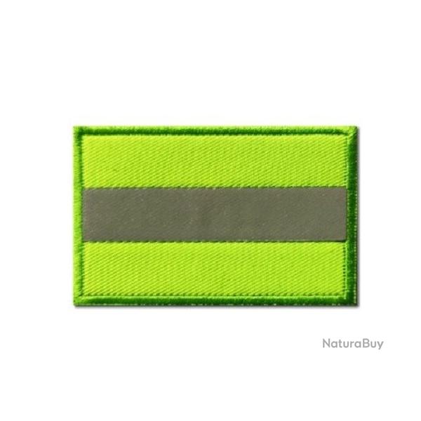 Patch rectangulaire petit - Jaune fluo - velcro - Livraison gratuite
