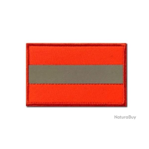 Patch rectangulaire petit - Orange fluo - velcro - Livraison gratuite