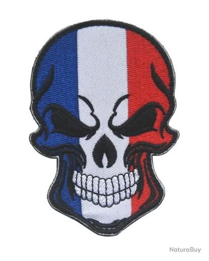 Patch France Crâne brodé de très Haute Qualité