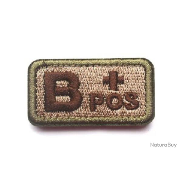 Patch Groupe sanguin B+ Beige velcro - Livraison gratuite