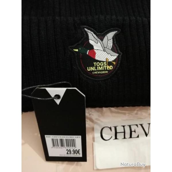Bonnet laine  noir "CHEVIGNON" TAILLE UNIQUE adulte