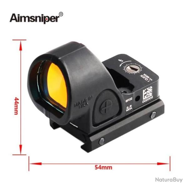 AimSniper Viseur Point Rouge Tactique 2.5MOA Rail 20MM Noir - LIVRAISON GRATUITE !!